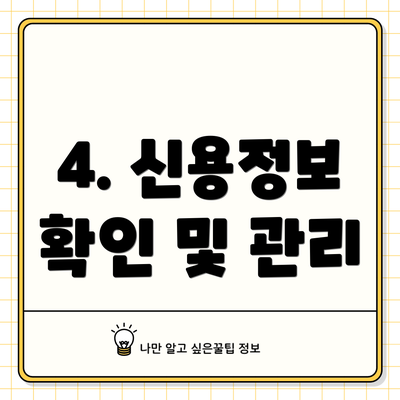 4. 신용정보 확인 및 관리