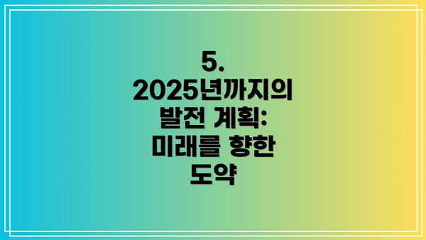 5. 2025년까지의 발전 계획: 미래를 향한 도약