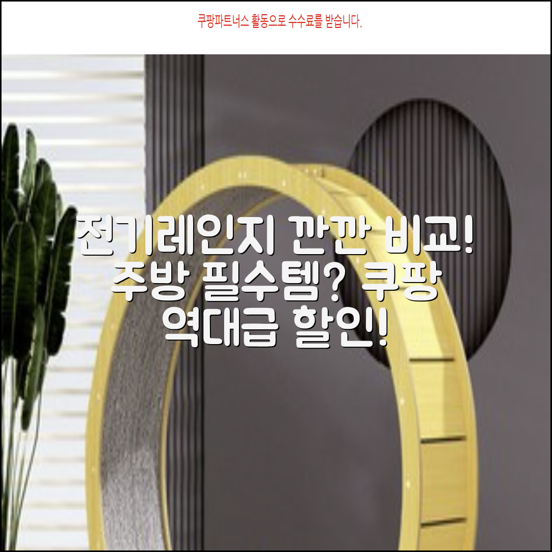 전기레인지, 주방 필수템? 깐깐한 비교!